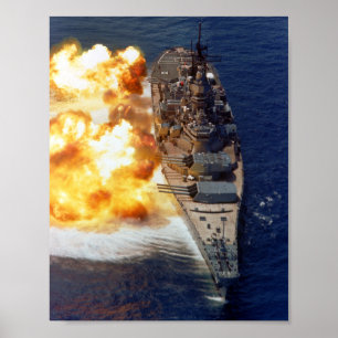 Schlachtschiff-USS Iowa-Breitseite - 1984 Poster