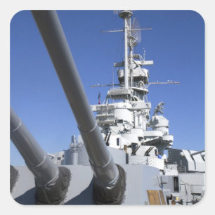 Schlachtschiff USSs Alabama am Quadratischer Aufkleber