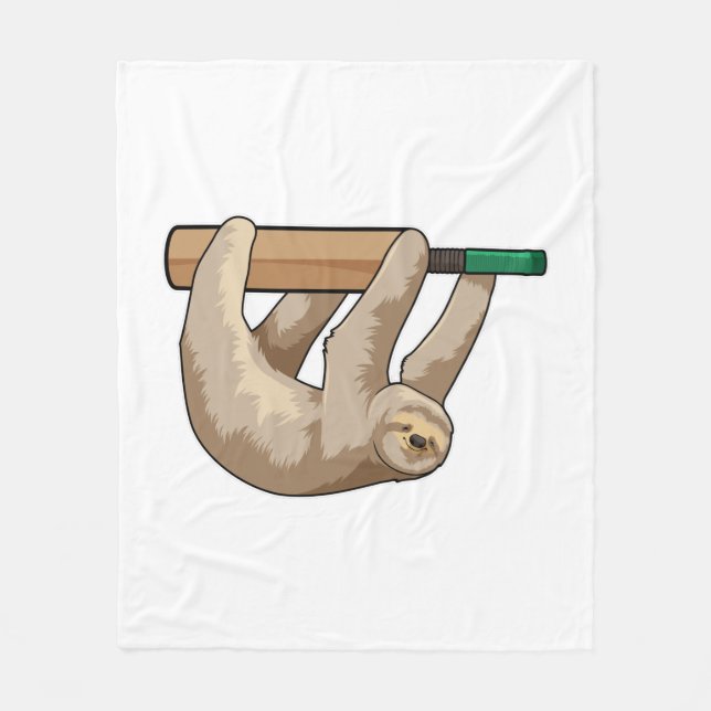 Schlacke am Cricket mit Cricket-Schläger Fleecedecke (Vorderseite)