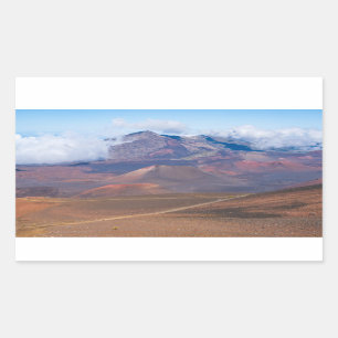 Schlackenkegel und Berge im Haleakala-Krater Rechteckiger Aufkleber