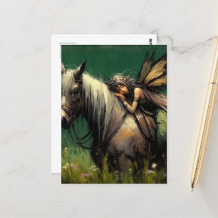 Schlaf am Pferd Postkarte