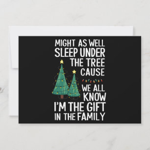 Schlaf auch unter dem Baumweihnachtsgeschenk Feiertagskarte