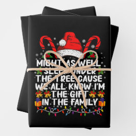Schlaf auch unter dem Baumweihnachtsgeschenk Geschenkpapier Set