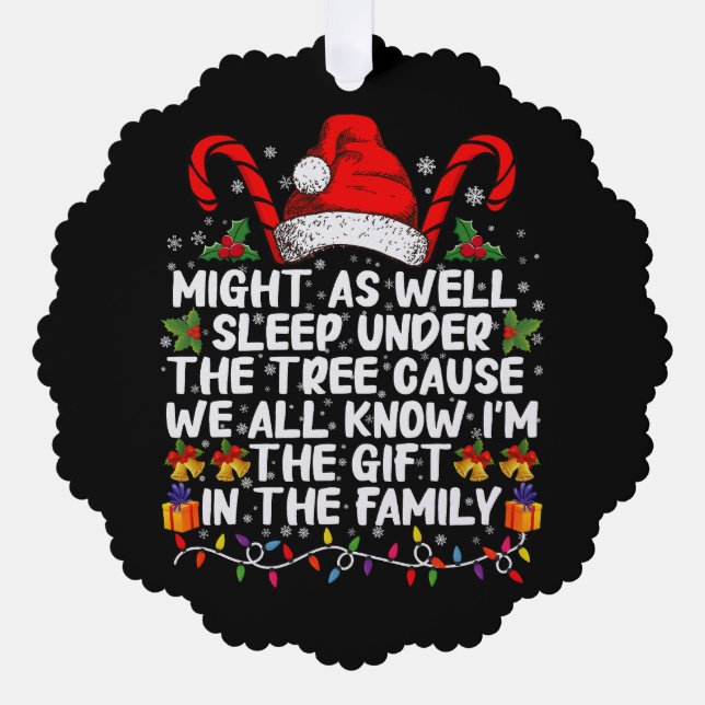 Schlaf auch unter dem Baumweihnachtsgeschenk Ornament Karte (Vorderseite)