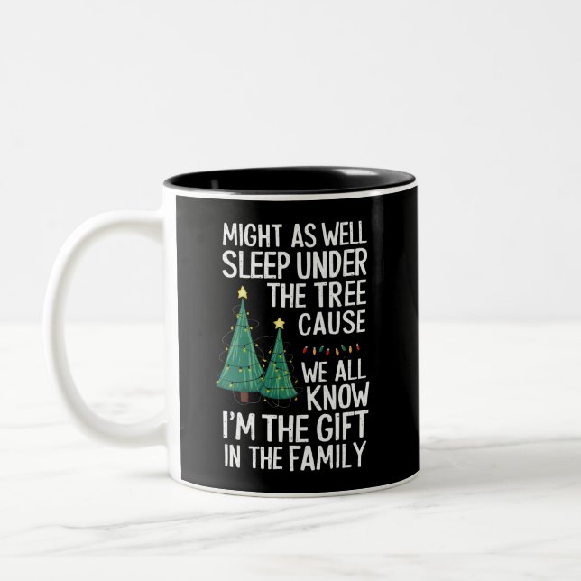 Schlaf auch unter dem Baumweihnachtsgeschenk Zweifarbige Tasse (Links)