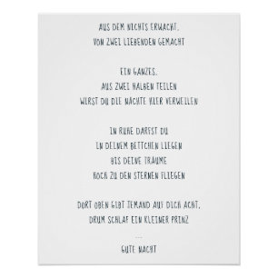 "Schlaf ein kleiner Prinz" Poster