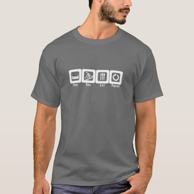 Schlaf-Fahrrad essen Wiederholung T-Shirt (Vorderseite)