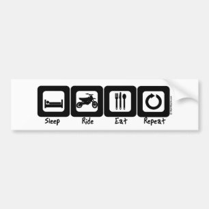 Schlaf-Fahrt essen Wiederholung Autoaufkleber