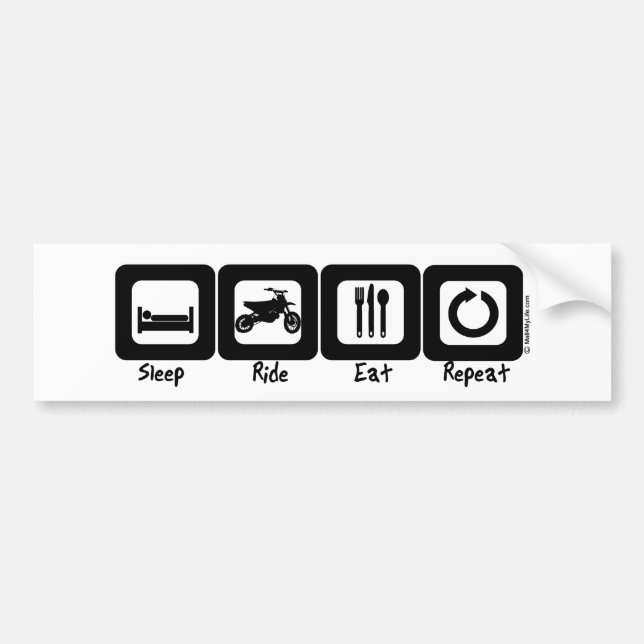 Schlaf-Fahrt essen Wiederholung Autoaufkleber (Vorne)