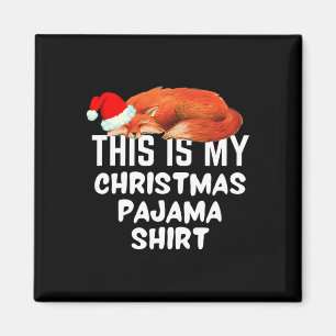 Schlaf Fox auf diesem ist mein Weihnachts-Pajama Magnet