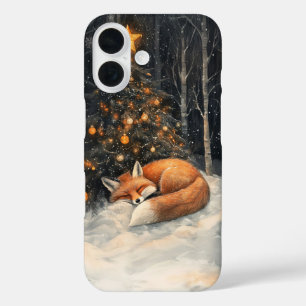 Schlaf Fox Whimsical Rustikale Weihnachten iPhone 16 Hülle