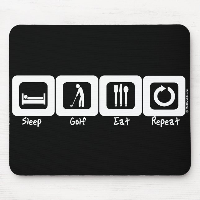 Schlaf-Golf essen Wiederholung Mousepad (Vorne)