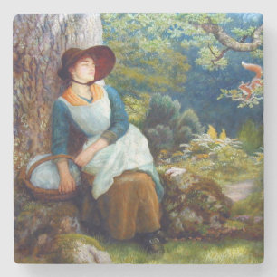 Schlaf im Wald (von Arthur Hughes) Steinuntersetzer