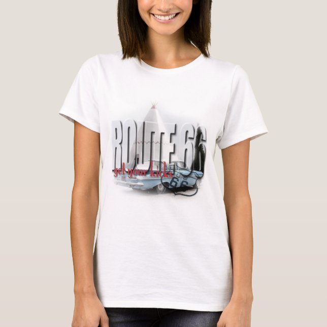 Schlaf in einem Wigwam - Weg 66 T-Shirt (Vorderseite)