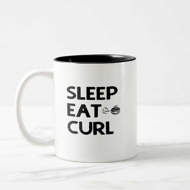 Schlaf isst Locken-Tasse Zweifarbige Tasse (Links)