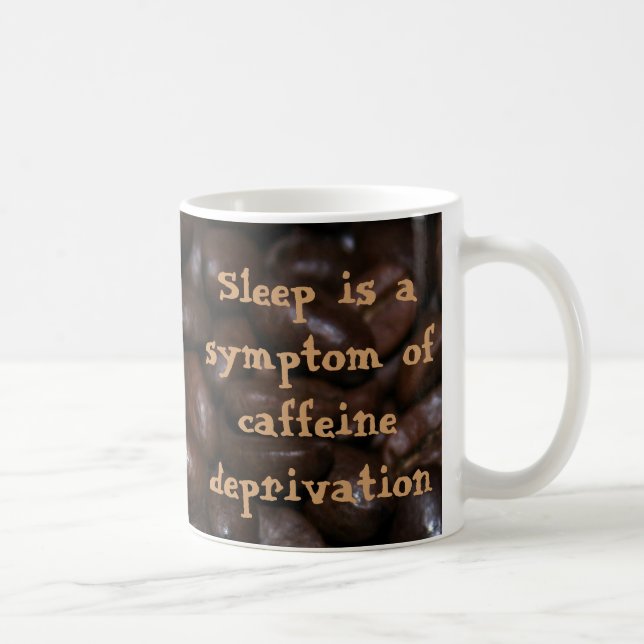Schlaf ist ein Symptom des Koffeinentzugs Kaffeetasse (Rechts)