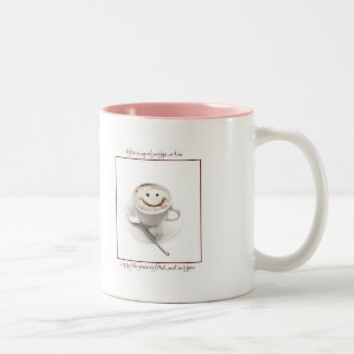 Schlaf ist ein Symptom des Koffeinentzugs Zweifarbige Tasse