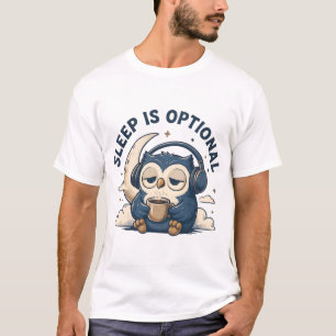 Schlaf ist optional Süße Eule Kaffee Liebhaber T-Shirt
