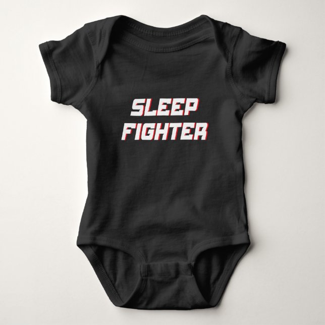 Schlaf-Kämpfer lustig schlaflos Baby Strampler (Vorderseite)