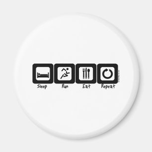 Schlaf-Lauf essen Wiederholung Magnet