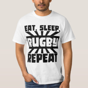 Schlaf Rugby wiederholen T-Shirt