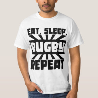Schlaf Rugby wiederholen T-Shirt