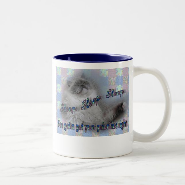 Schlaf-Schlaf-Schlaf Zweifarbige Tasse (Rechts)