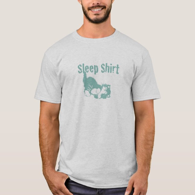 Schlaf Shirt in Grün (Vorderseite)
