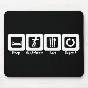 Schlaf-Skateboard essen Wiederholung Mousepad