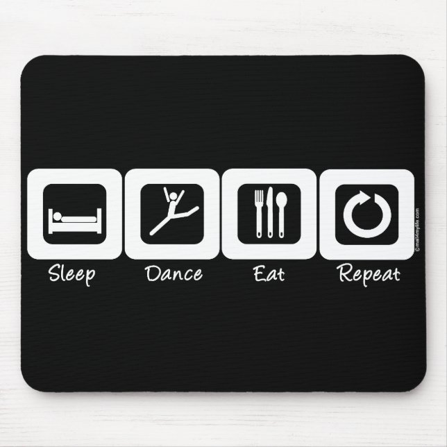 Schlaf-Tanz essen Wiederholung Mousepad (Vorne)