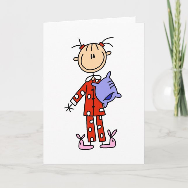 Schlaf über Mädchen in ihrer Pajamas-Karte Karte (Vorderseite)