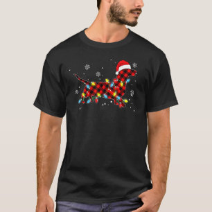 Schlafanzug Roter Buffalo Kariert Dachshund Hund F T-Shirt