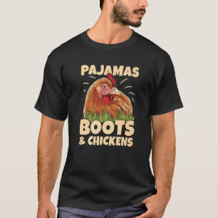 Schlafanzug Stiefel & Hühner für einen Hühnerzücht T-Shirt