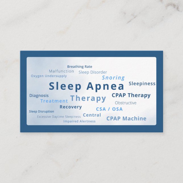 Schlafapnoe Capp Maschinentherapie CSA OSA Visitenkarte (Vorderseite)