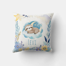 SchlafBaby Sloth Boho Name Kinderzimmer Kissen
