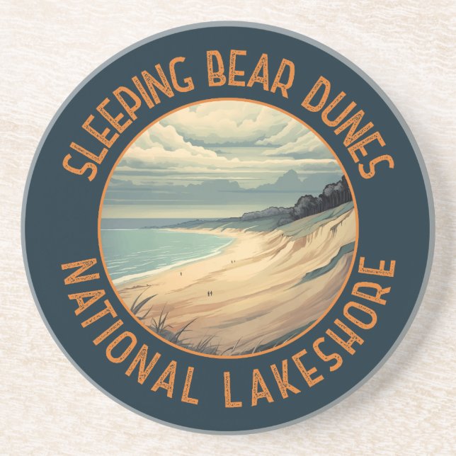 Schlafbärenduschen Nationaler Lakeshore-Kreis Getränkeuntersetzer (Vorne)