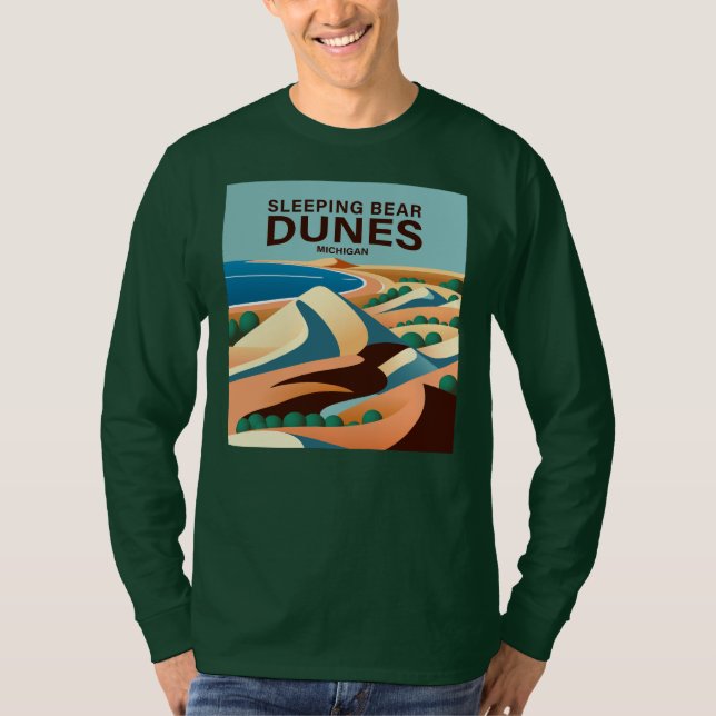 Schlafbear Dunes Michigan T-Shirt (Vorderseite)