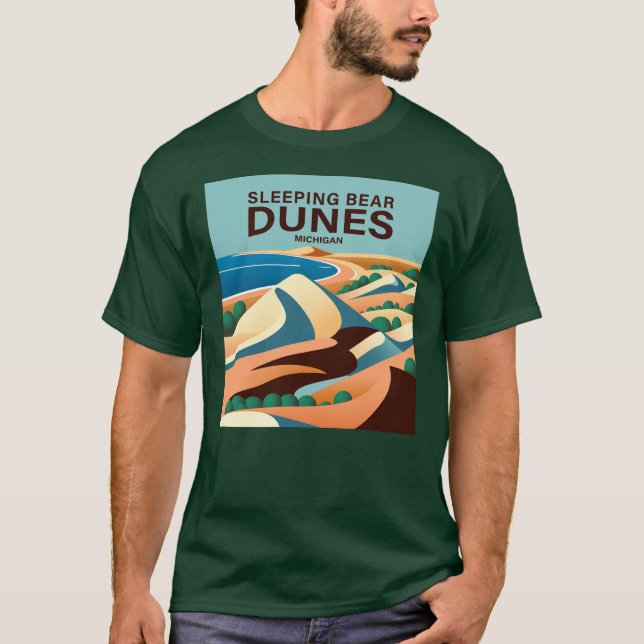 Schlafbear Dunes Michigan T-Shirt (Vorderseite)