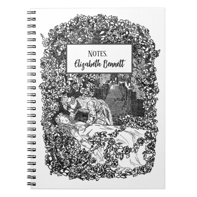 Schlafbeauty Personalisierte Vintage Illustration Notizblock (Vorderseite)