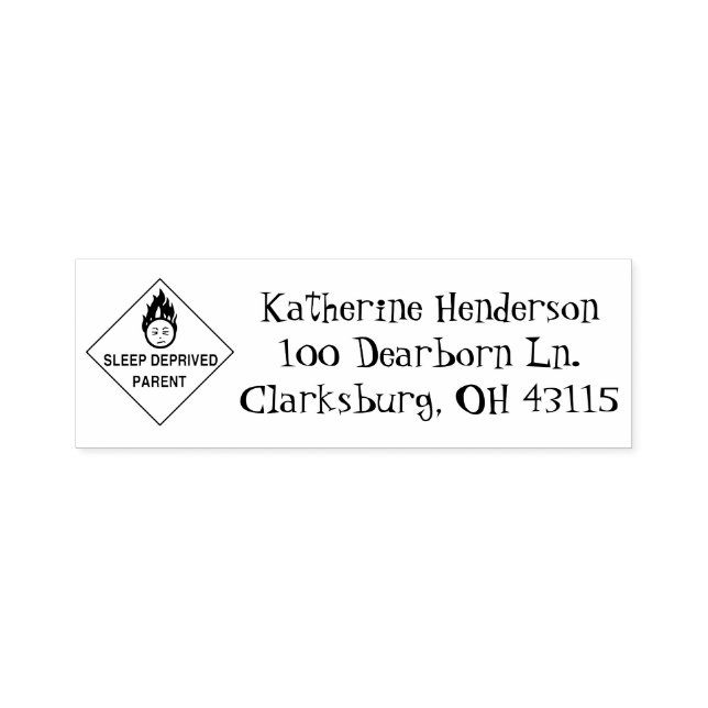 Schlafbedingte Mutteradresse Permastempel (Design)