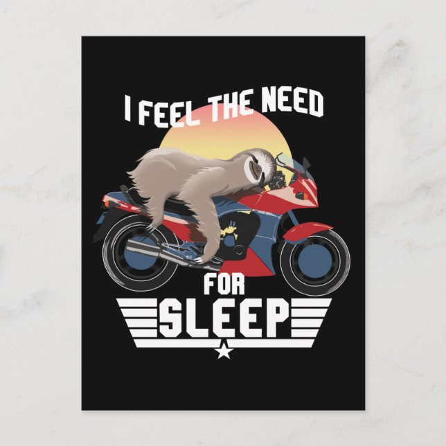 Schlafbedürfnis | Funny Sloth Postkarte (Vorderseite)