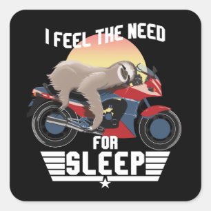 Schlafbedürfnis   Funny Sloth Quadratischer Aufkleber