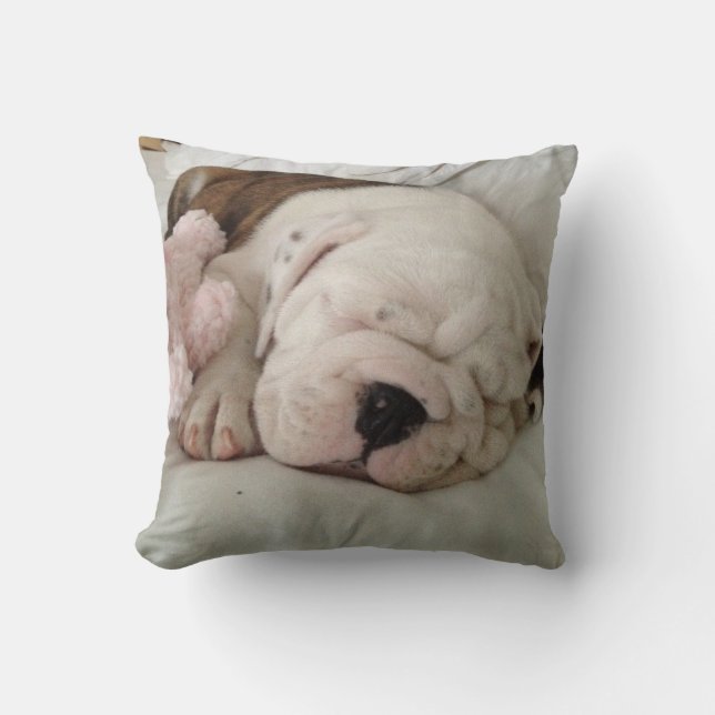 Schlafbulldog Welpenpilzpilz Kissen (Vorderseite)
