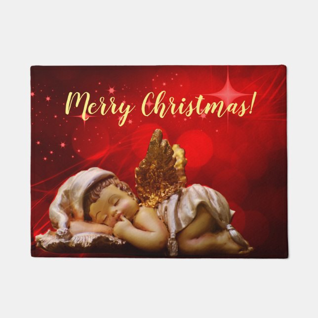 Schlafen Angel Baby Jesus Weihnachten Fußmatte (Vorderseite)