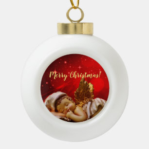 Schlafen Angel Baby Jesus Weihnachten Keramik Kugel-Ornament