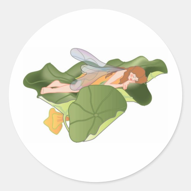 Schlafen auf Lotus-Blätter Runder Aufkleber (Vorderseite)