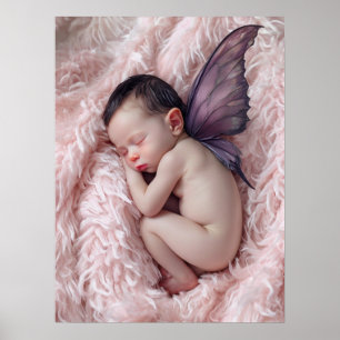 Schlafen Baby Fairy Kinderzimmer Art Poster
