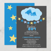 Schlafen Blue Boy Teddy Bear in Cloud Baby Dusche