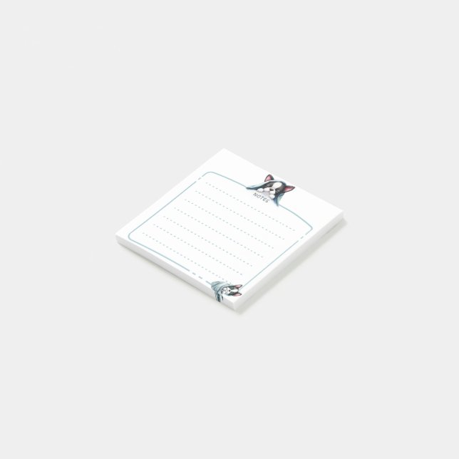 Schlafen Boston Terrier Post It Notes Post-it Klebezettel (angewinkelt)