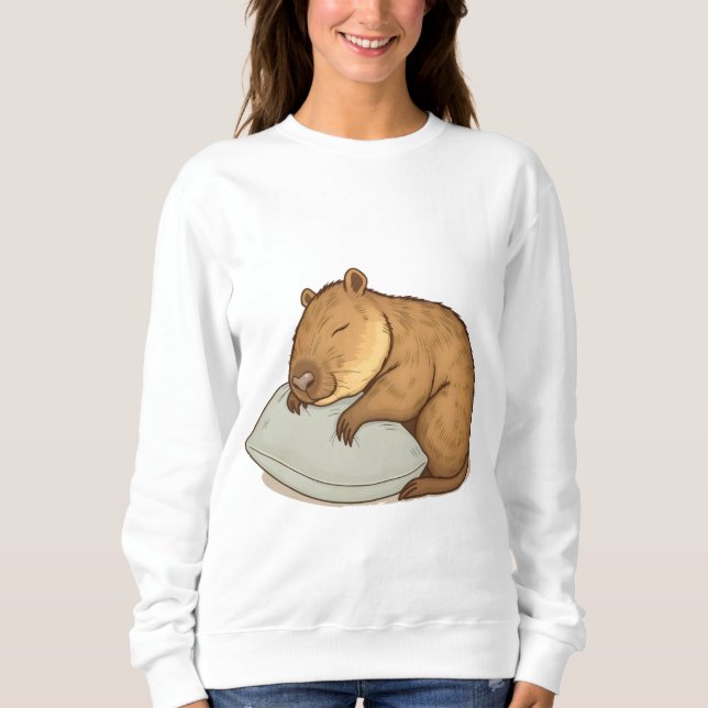 Schlafen Capybara Sleepybara Sweatshirt (Vorderseite)